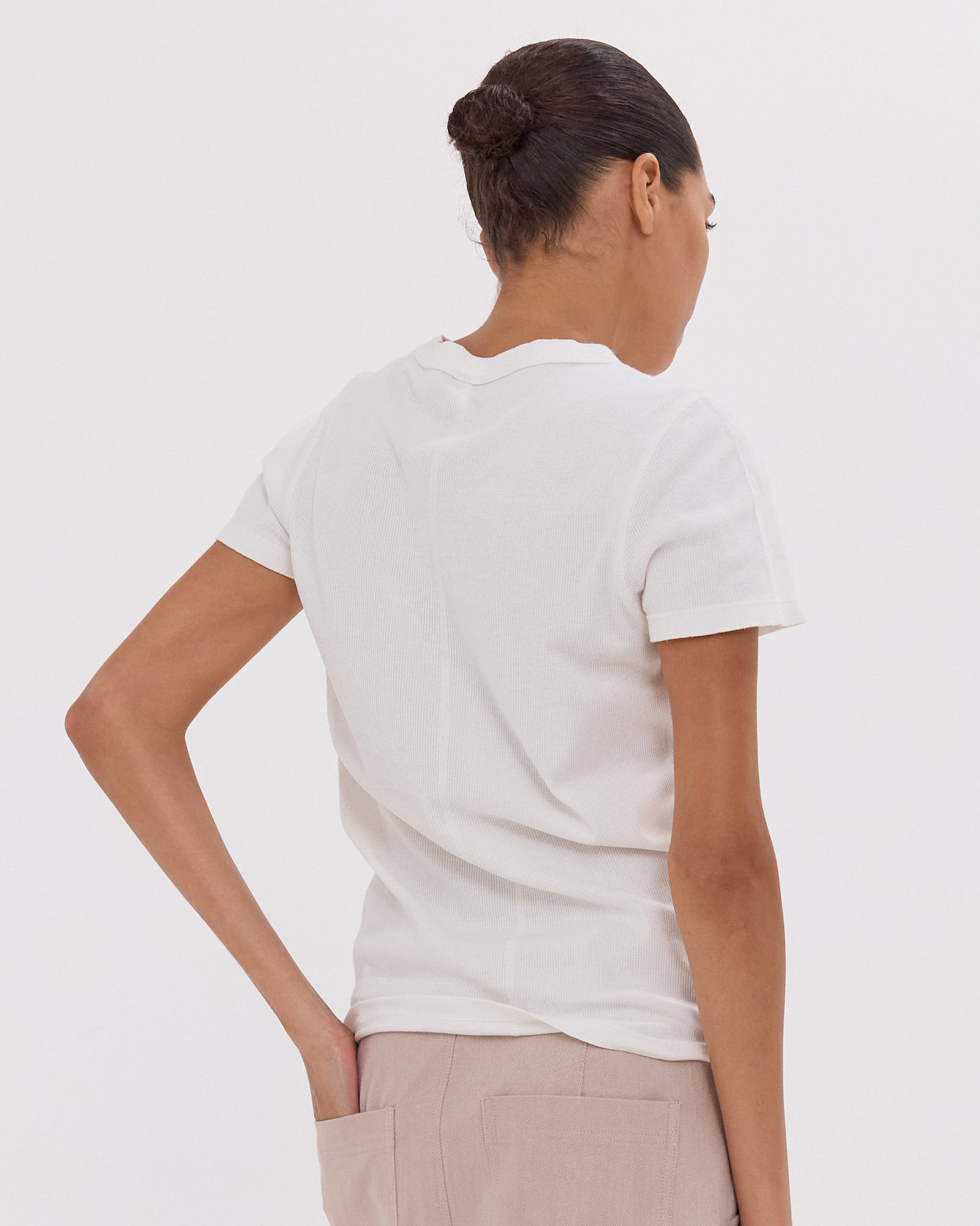 The Ribbed Tee | White