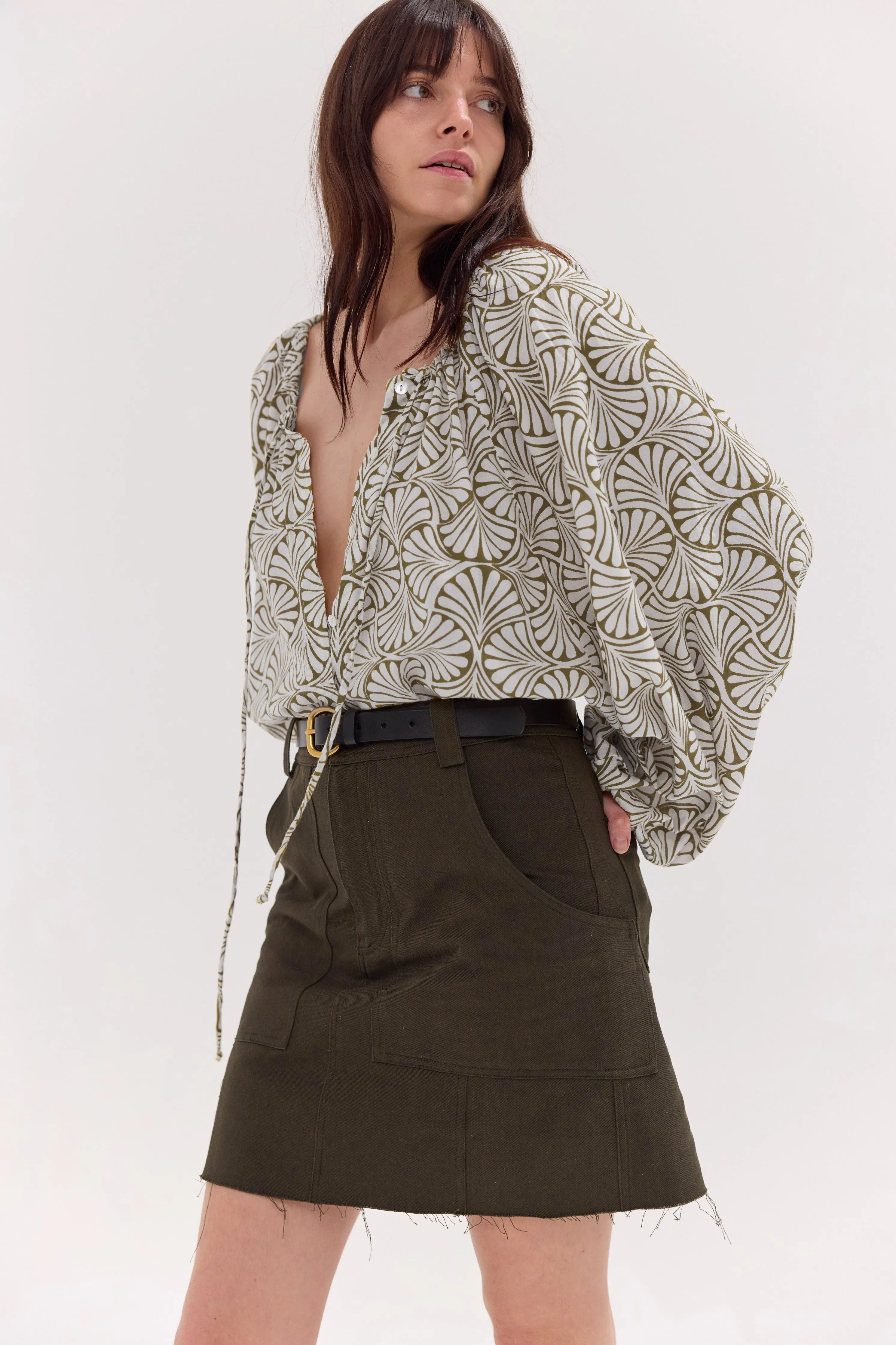 The Block Print Blouse | Olive by Cloth & Co.