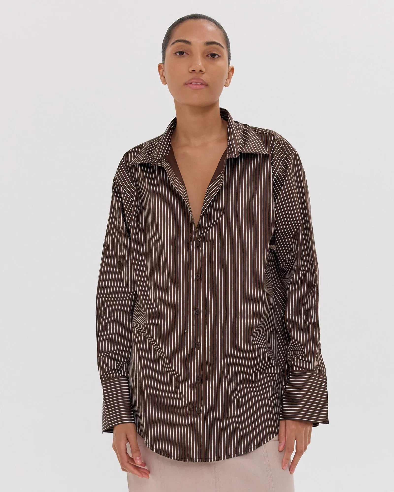 The Dropped Yoke Shirt | Brazil Nut & White by Cloth & Co.