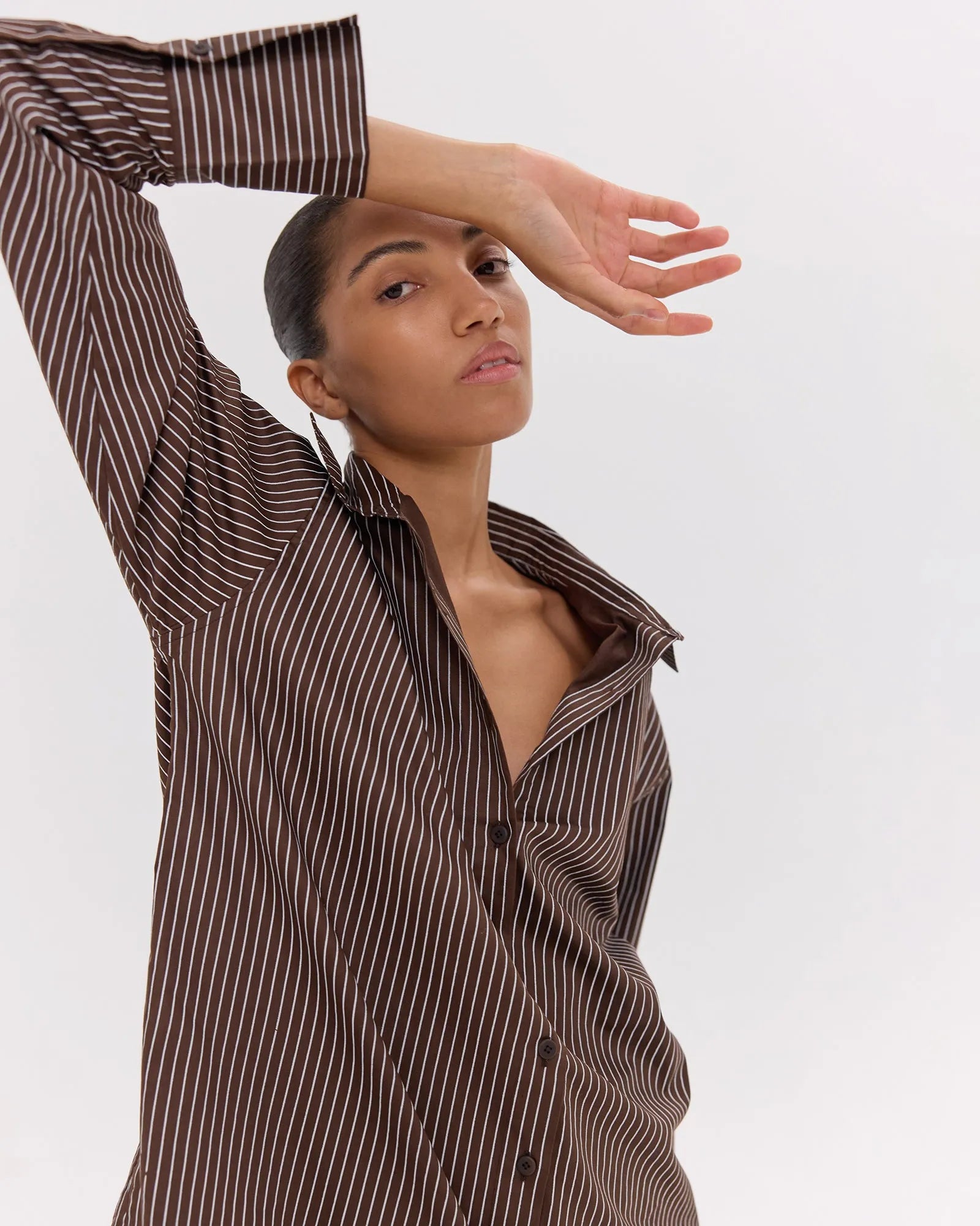 The Dropped Yoke Shirt | Brazil Nut & White by Cloth & Co.