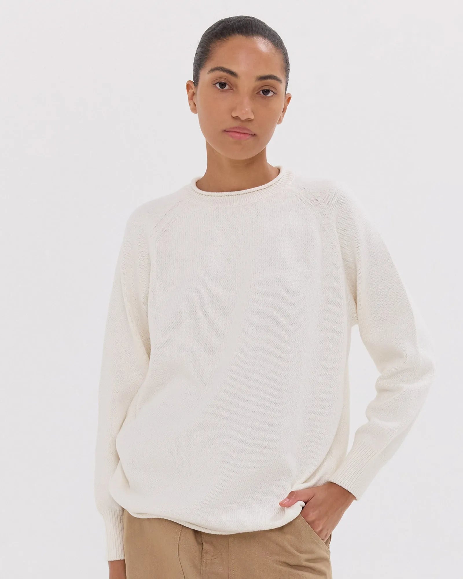 The Raglan Sweater | White by Cloth & Co.