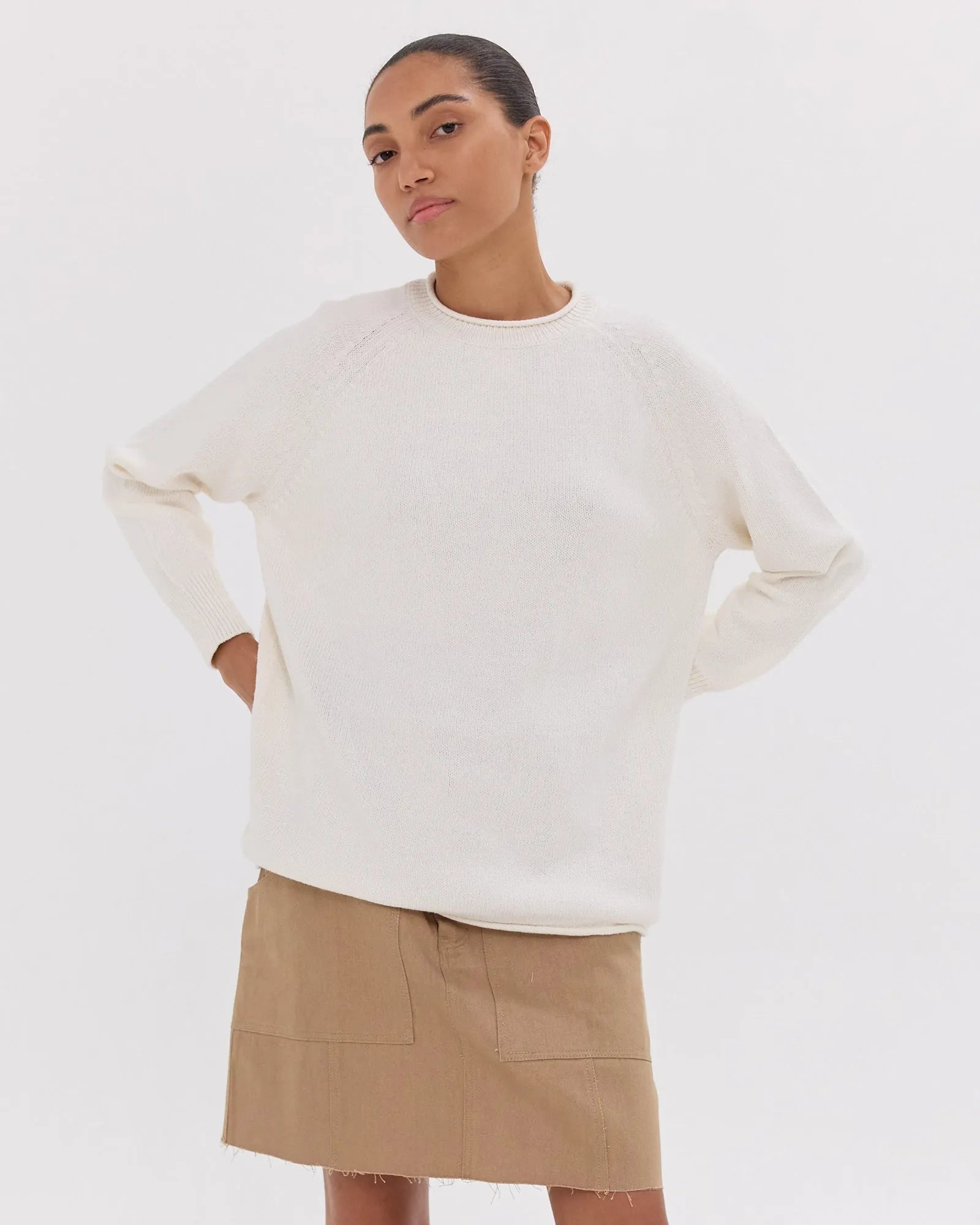The Raglan Sweater | White by Cloth & Co.