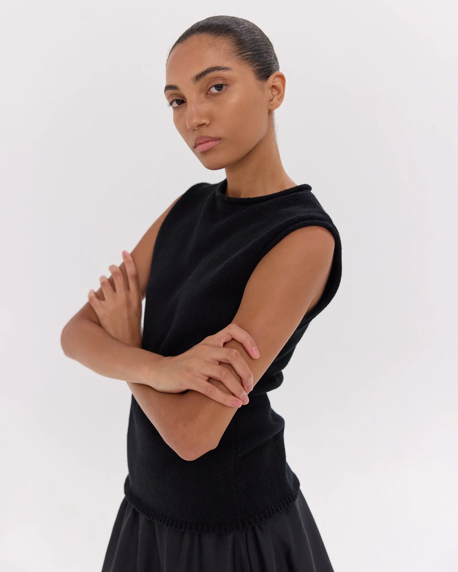 The Rolled Edge Tank | Black by Cloth & Co.