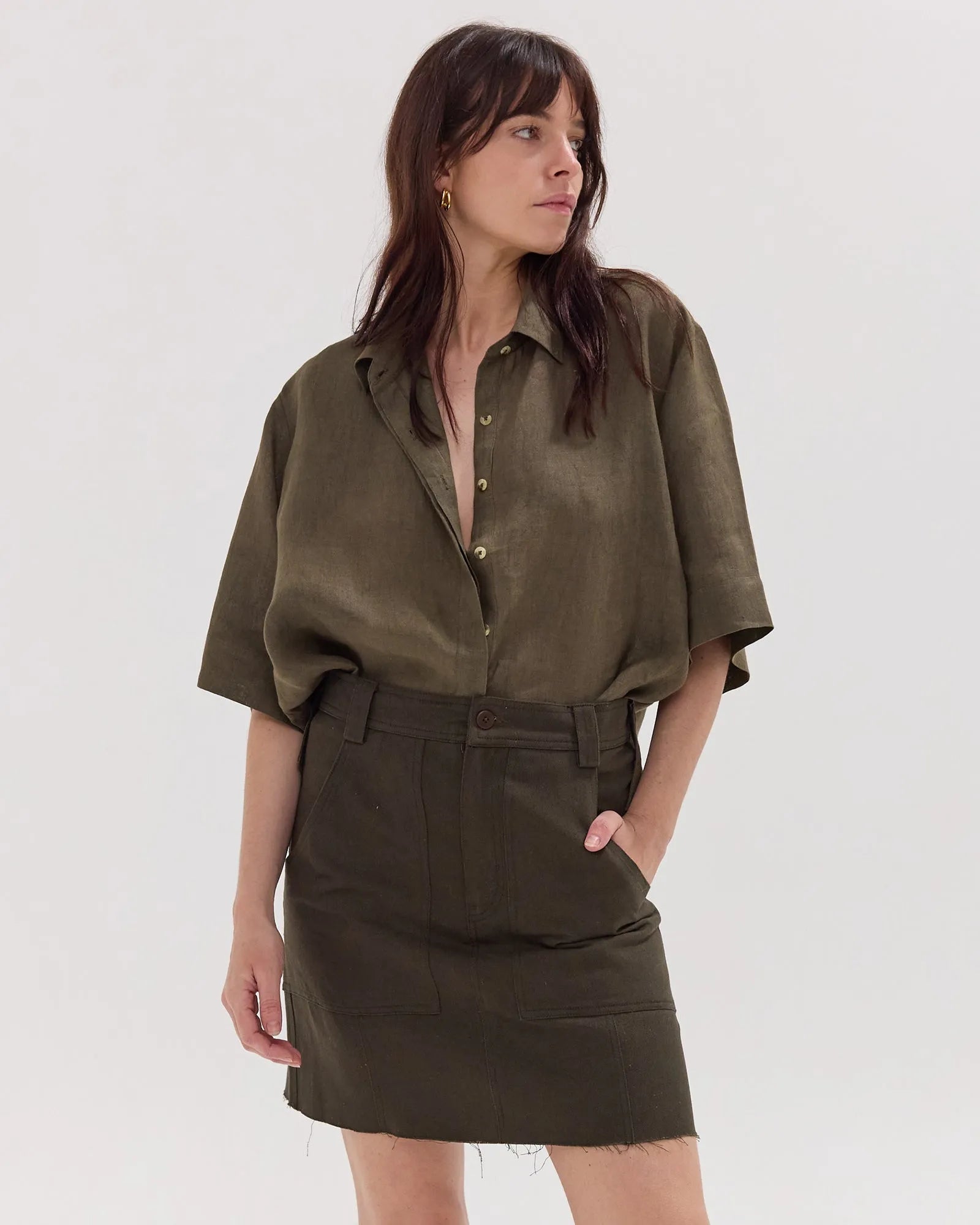 The Short Element Skirt | Dark Olive by Cloth & Co.