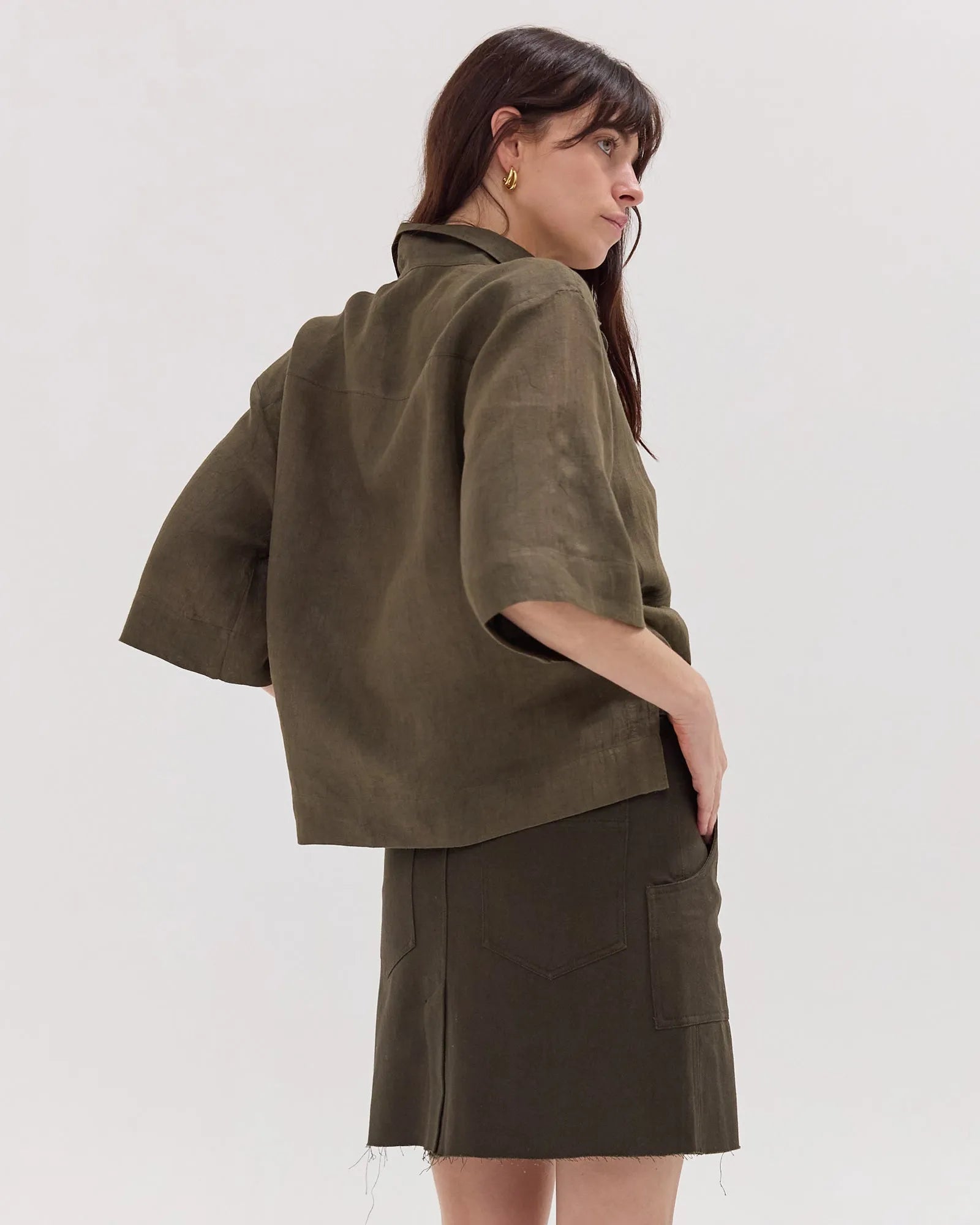 The Short Element Skirt | Dark Olive by Cloth & Co.