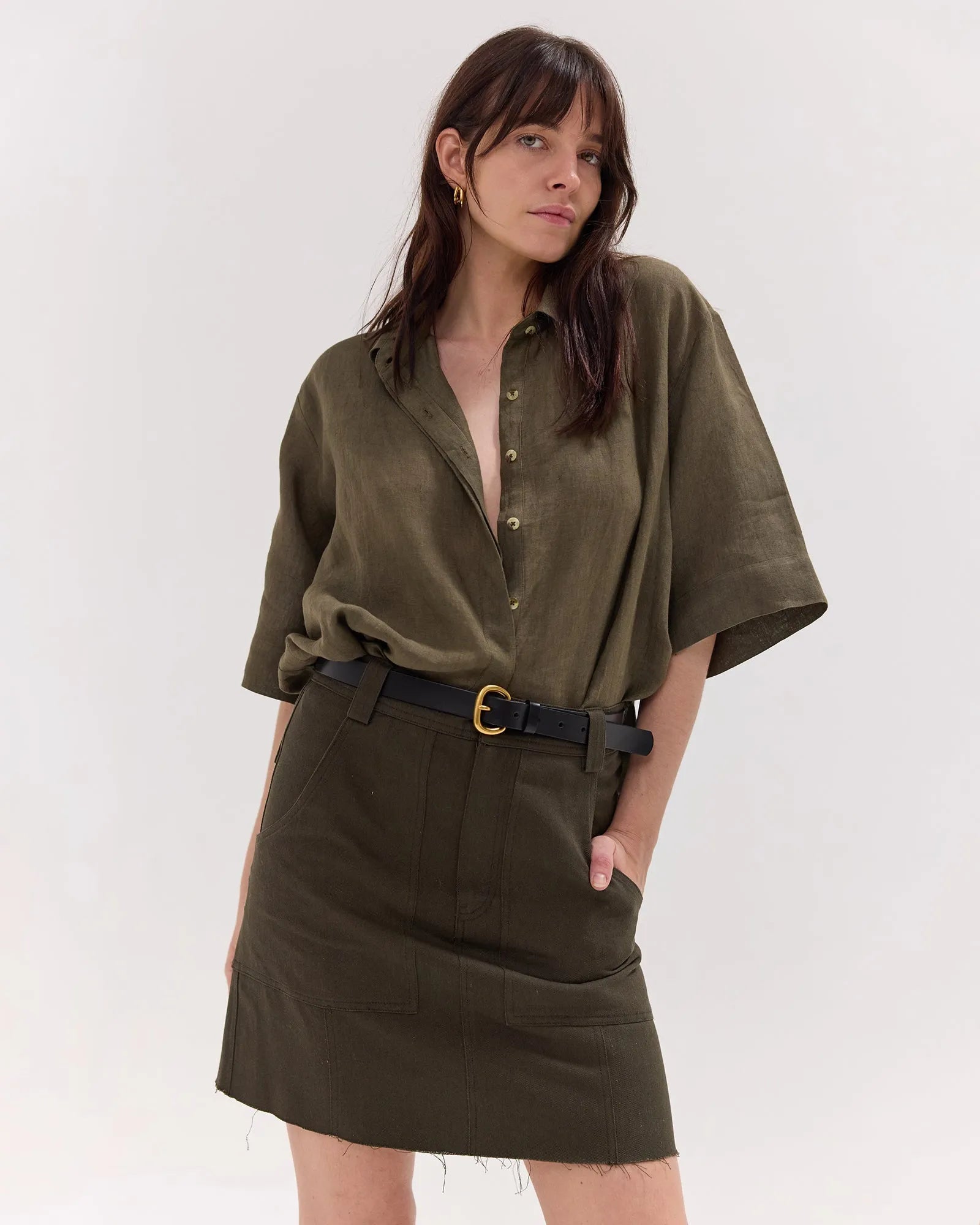 The Short Element Skirt | Dark Olive by Cloth & Co.