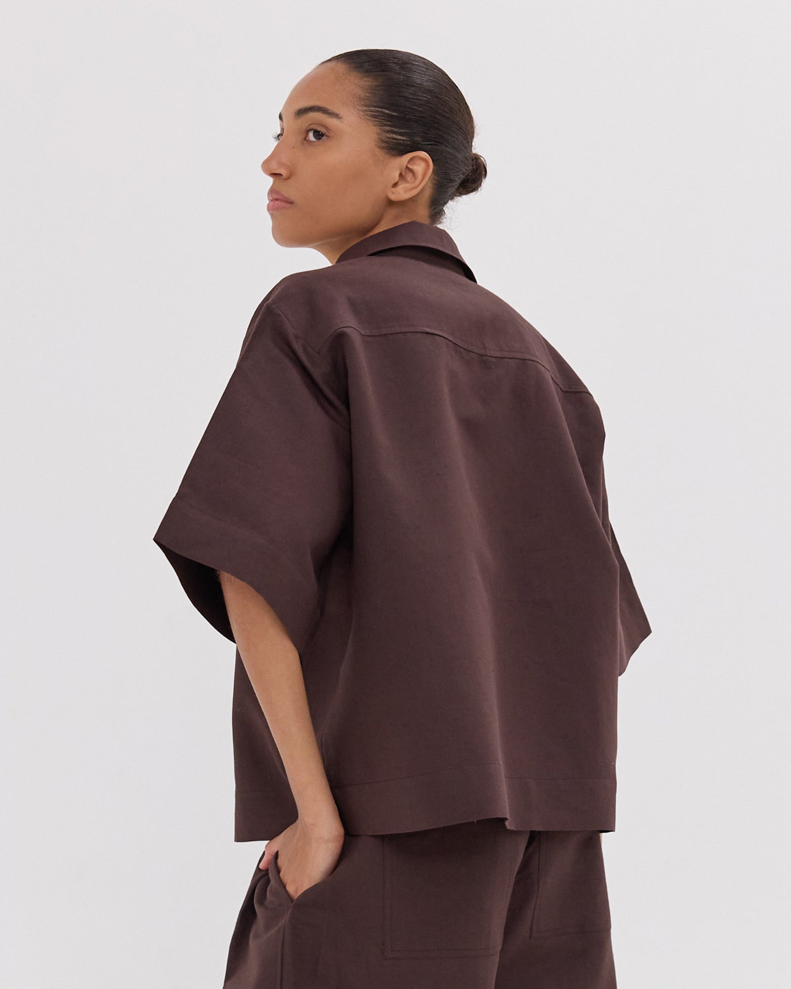 The Cropped Shirt | Brazil Nut by Cloth & Co.