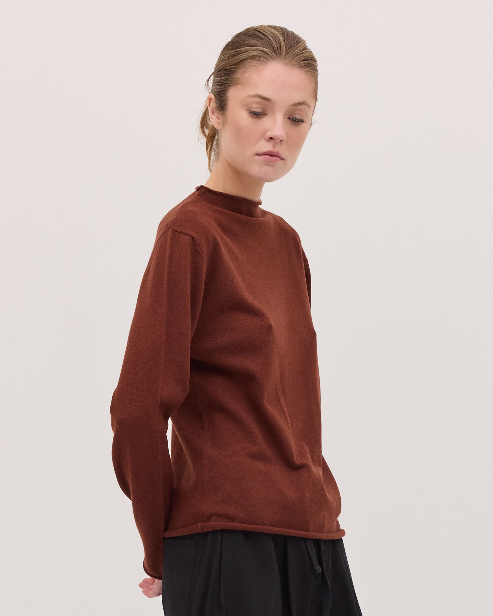 The Funnel Neck Top | Mahogany by Cloth & Co.