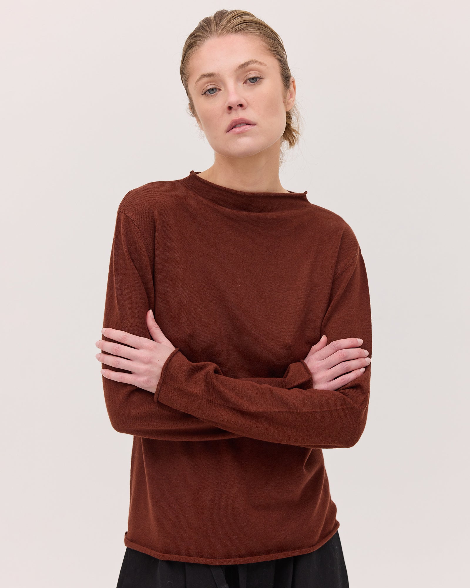 The Funnel Neck Top | Mahogany by Cloth & Co.