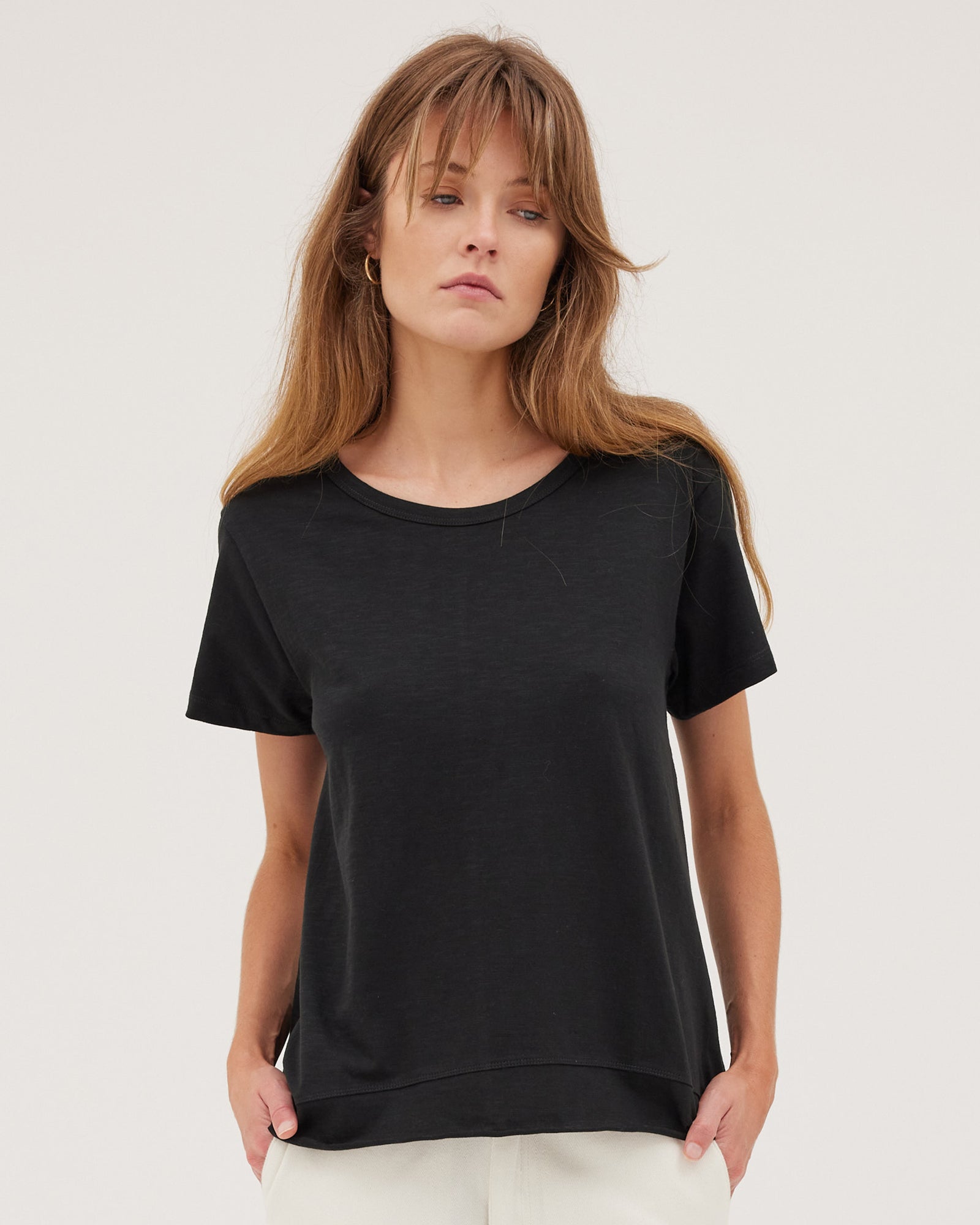 The Raw Hem Slub Tee | Vintage Black by Cloth & Co.