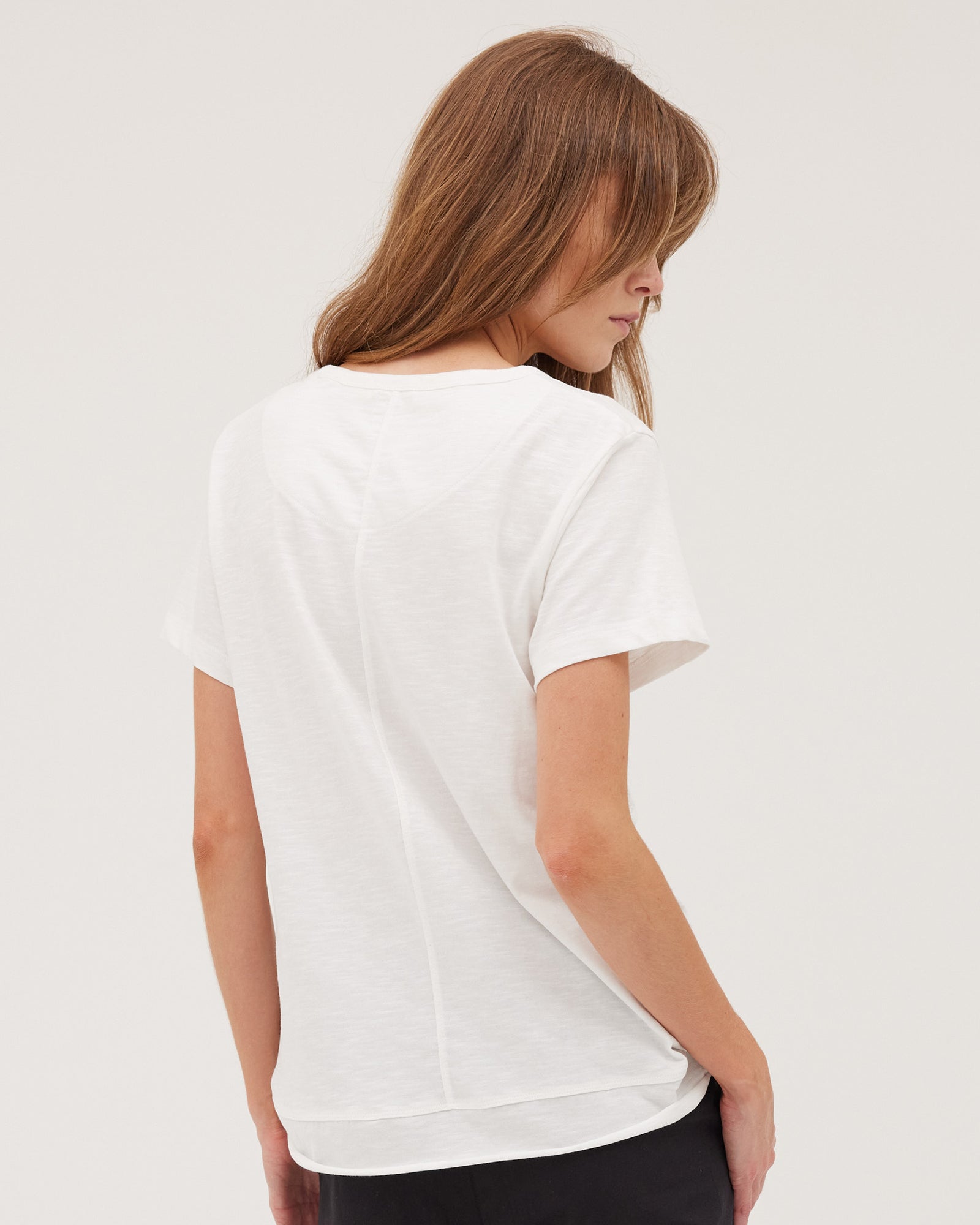 The Raw Hem Slub Tee | White by Cloth & Co.