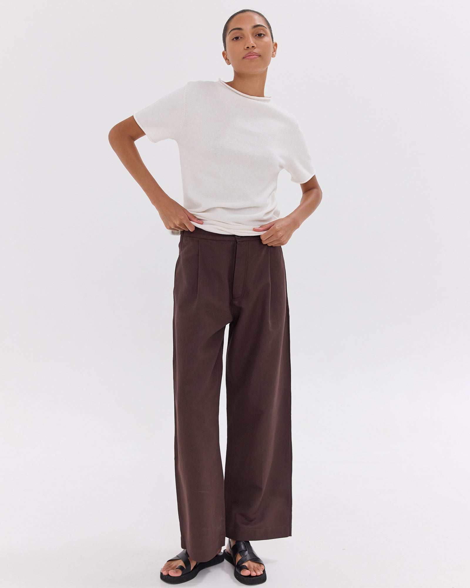 The Relaxed Tailored Pant | Brazil Nut by Cloth & Co.