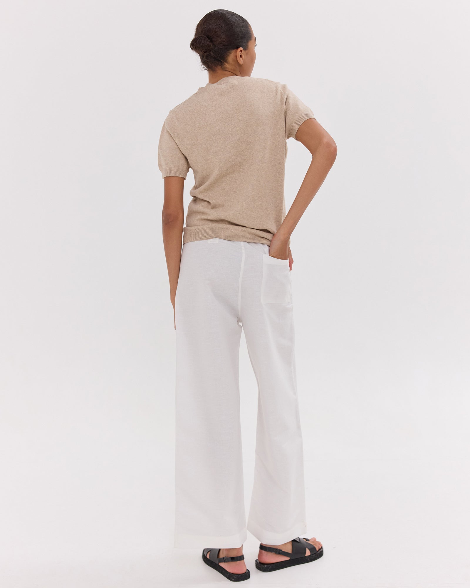The Relaxed Tailored Pant | White by Cloth & Co.