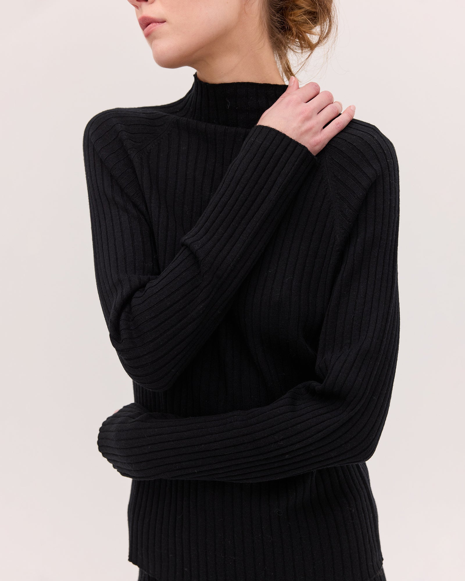 The Rib Knit Long Sleeve | Black by Cloth & Co.
