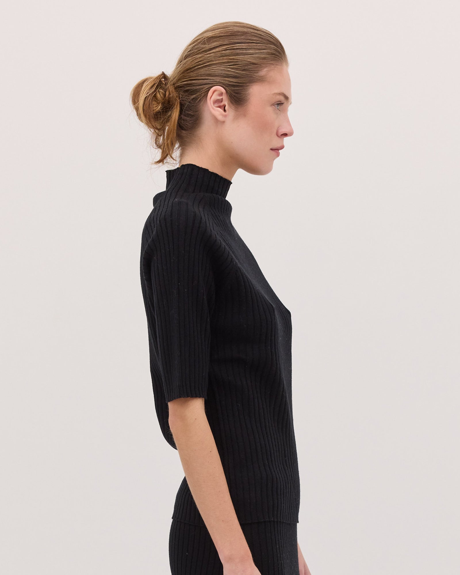 The Rib Knit Tee | Black by Cloth & Co.