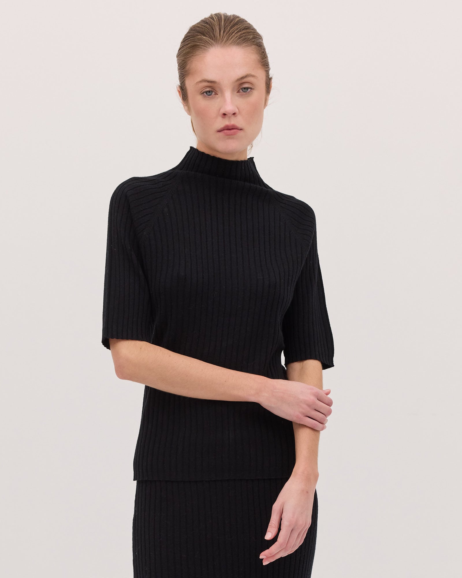 The Rib Knit Tee | Black by Cloth & Co.