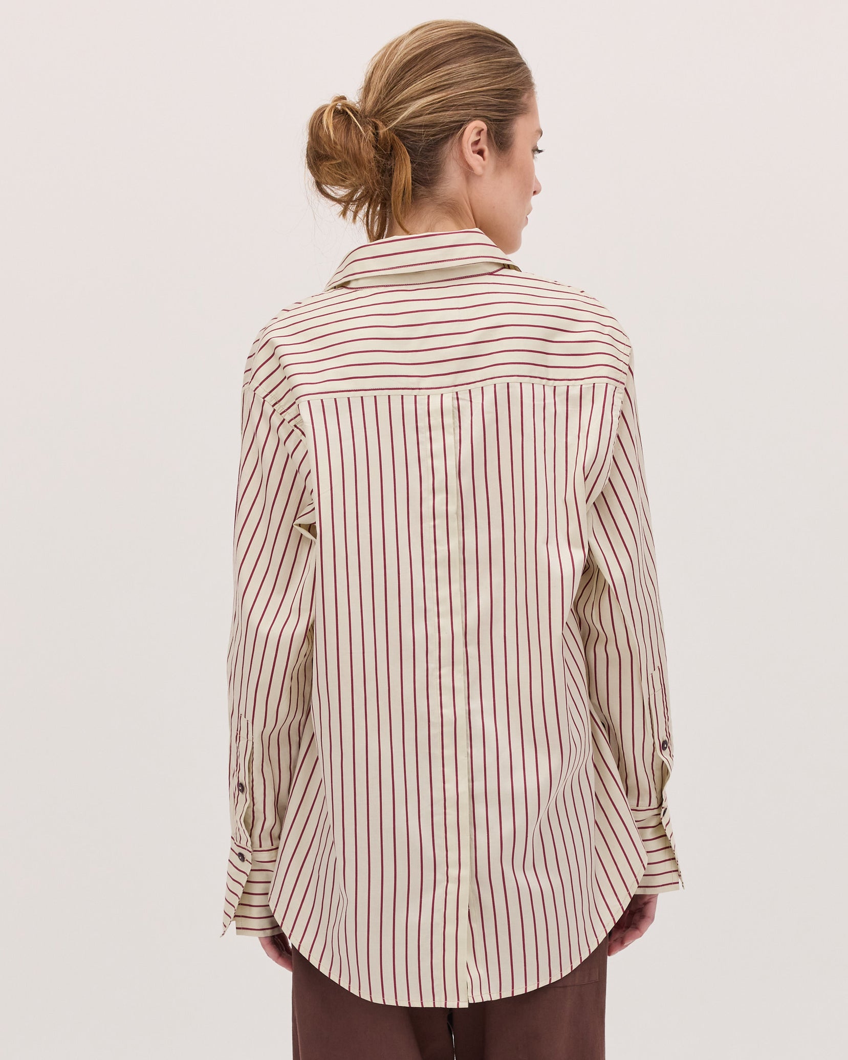 The Split Back Shirt | Mahogany Stripe by Cloth & Co.
