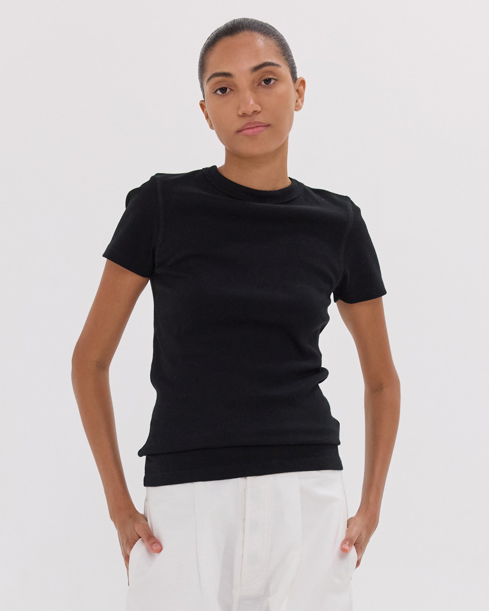 The Ribbed Tee | Black