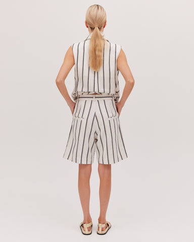 The Tailored Short | Khadi Stripe