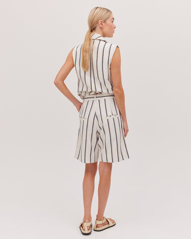 The Tailored Short | Khadi Stripe