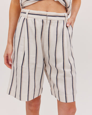 The Tailored Short | Khadi Stripe