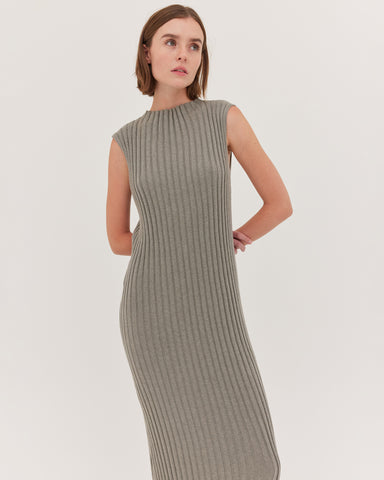 The Rib Funnel Neck Tank Dress | Eucalypt