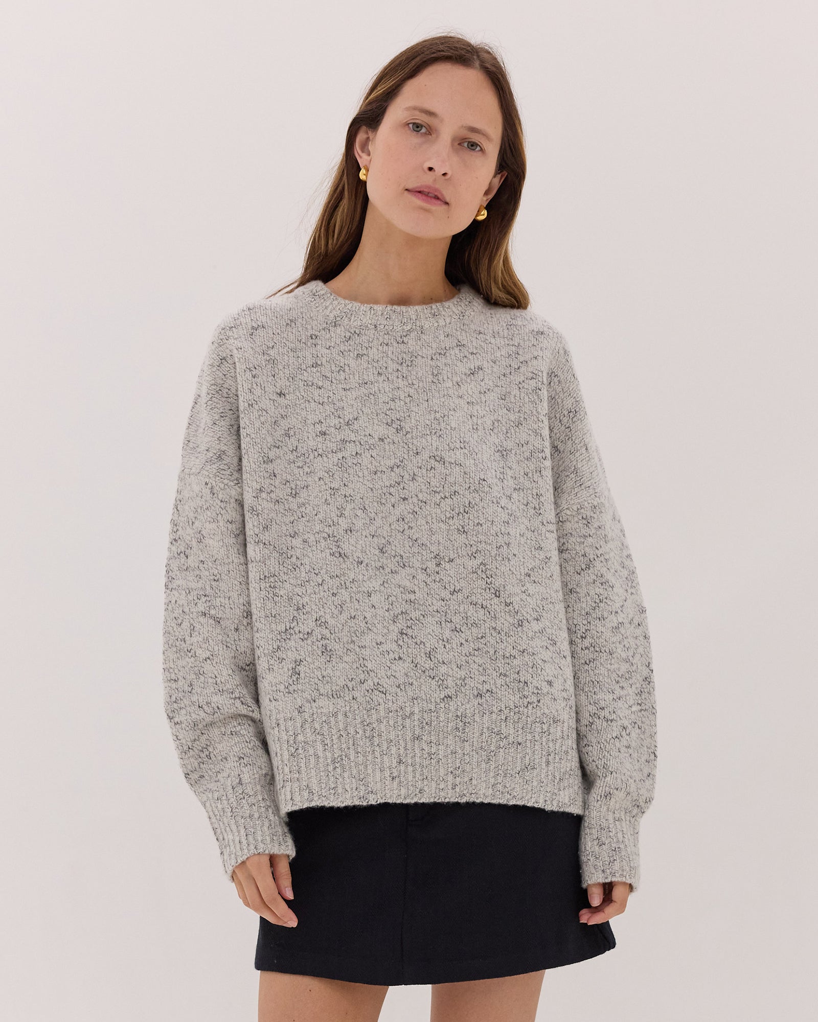 The Billow Sleeve Jumper | Black Fleck