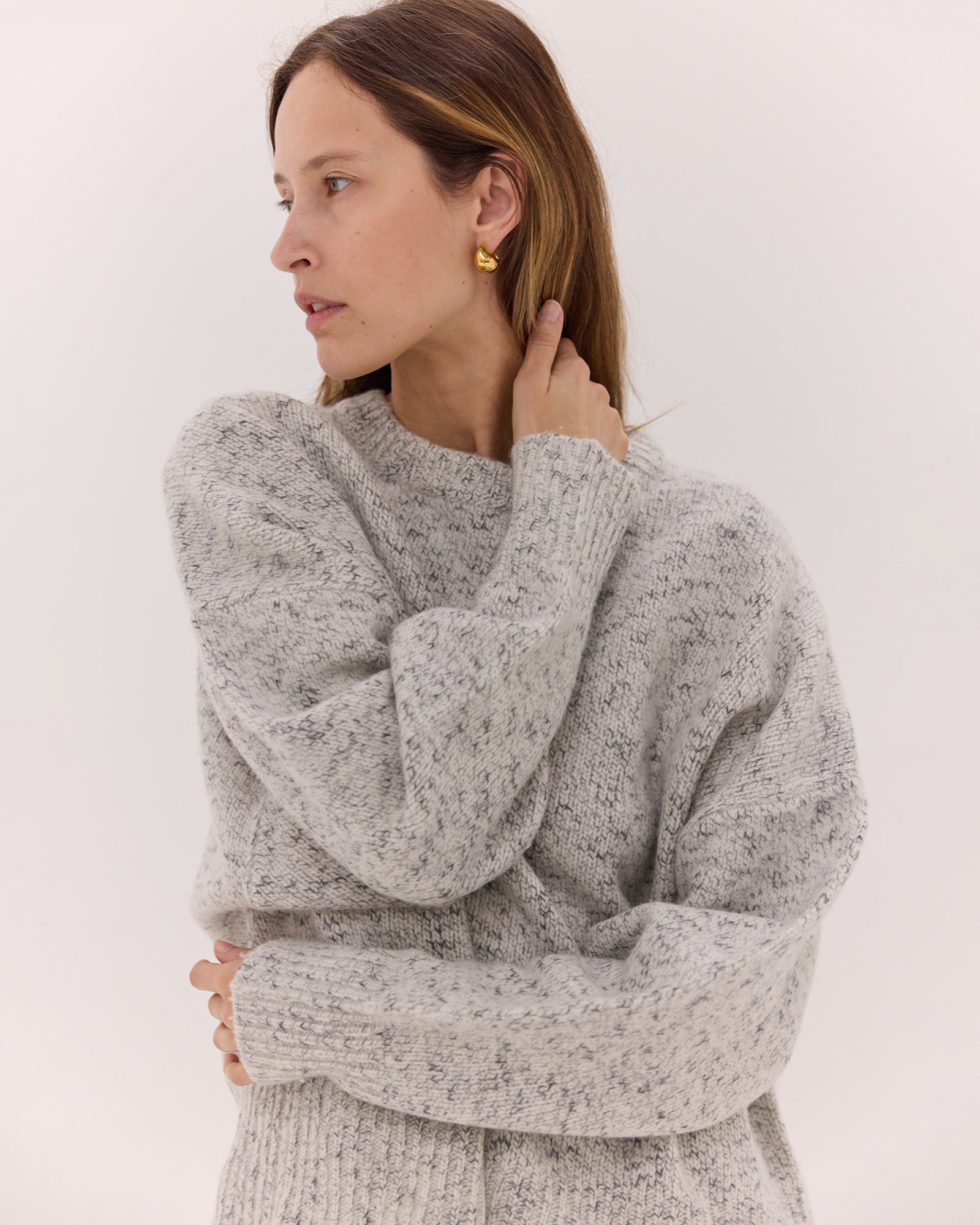 The Billow Sleeve Jumper | Black Fleck