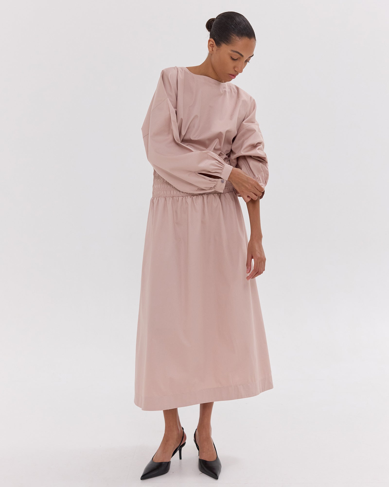 The Shirred Billow Sleeve Dress | Lotus