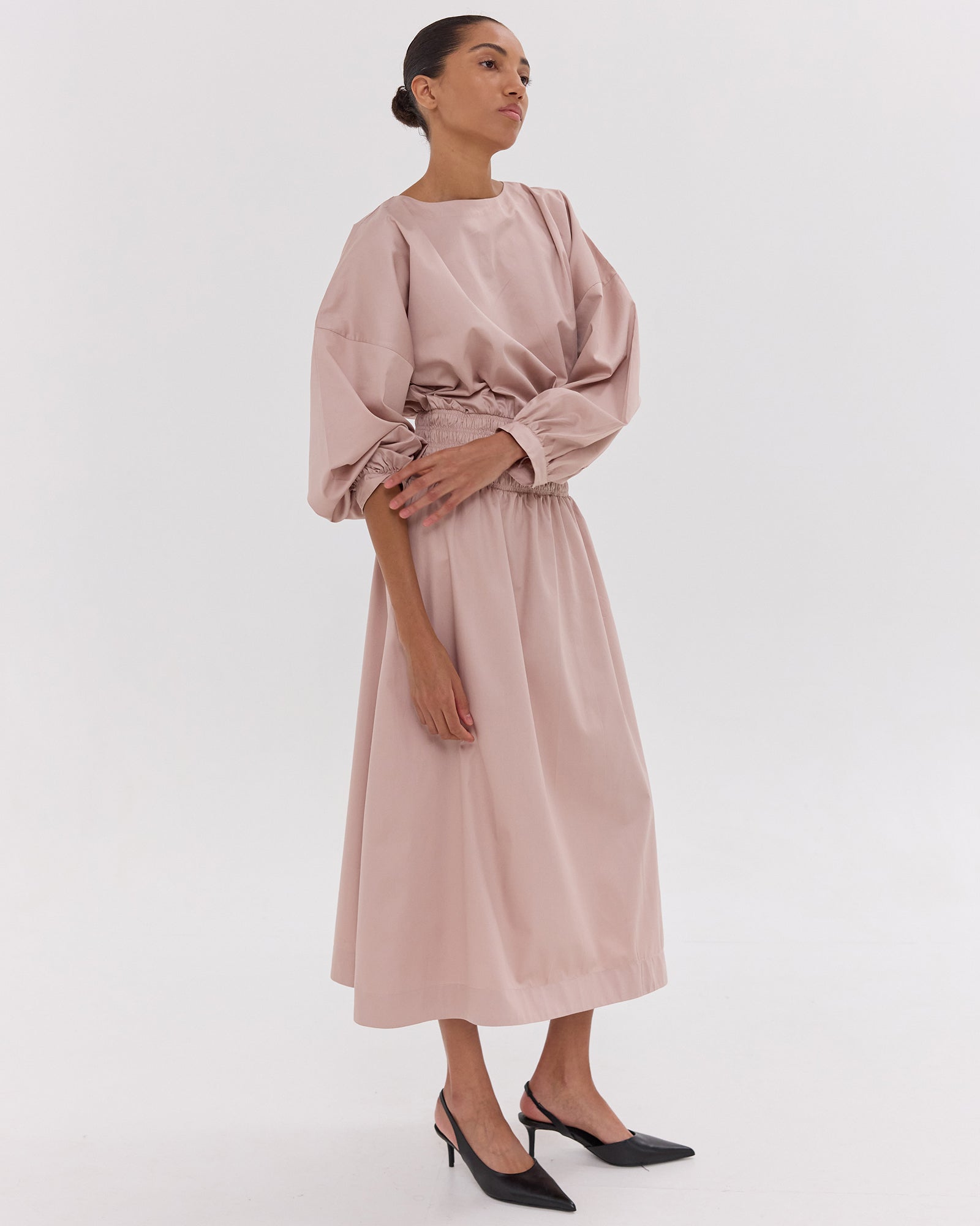 The Shirred Billow Sleeve Dress | Lotus