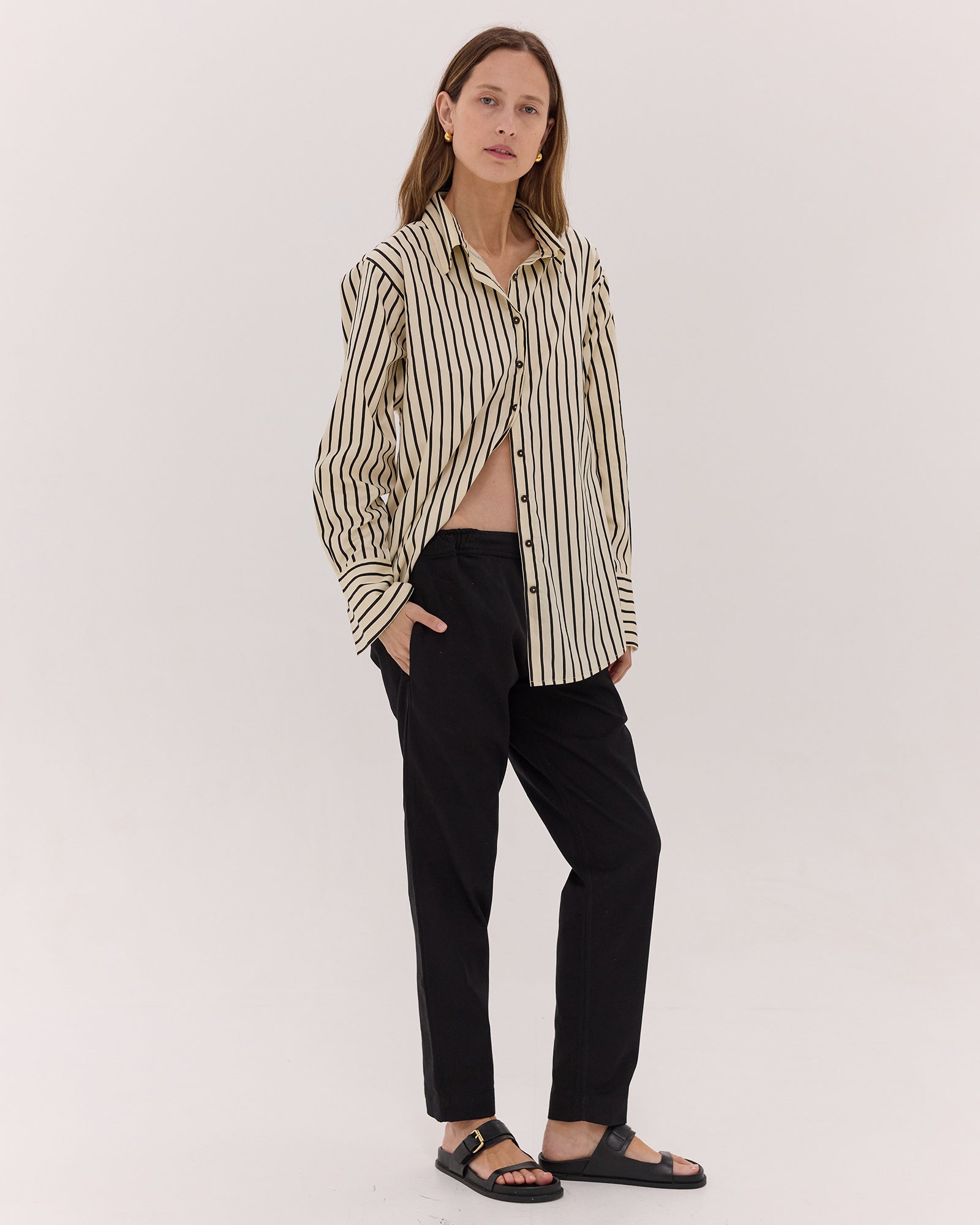 The Cotton Twill Relaxed Pant | Black