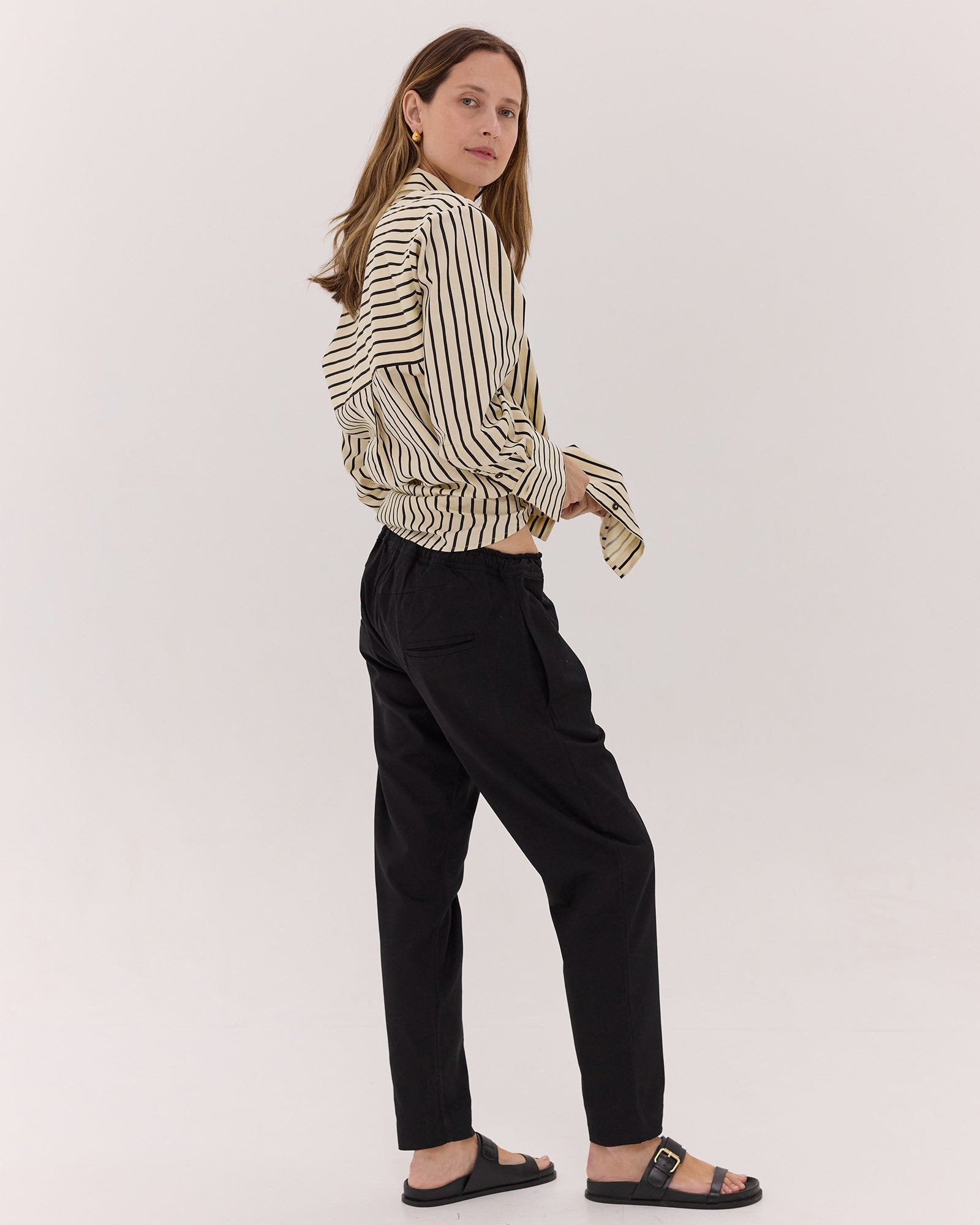 The Cotton Twill Relaxed Pant | Black