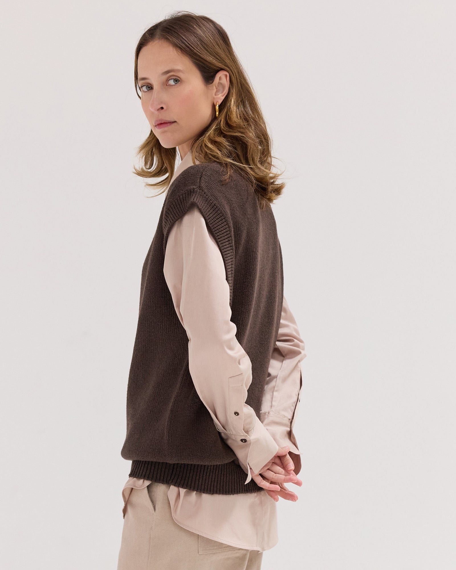 The Crew Neck Vest | Brazil Nut