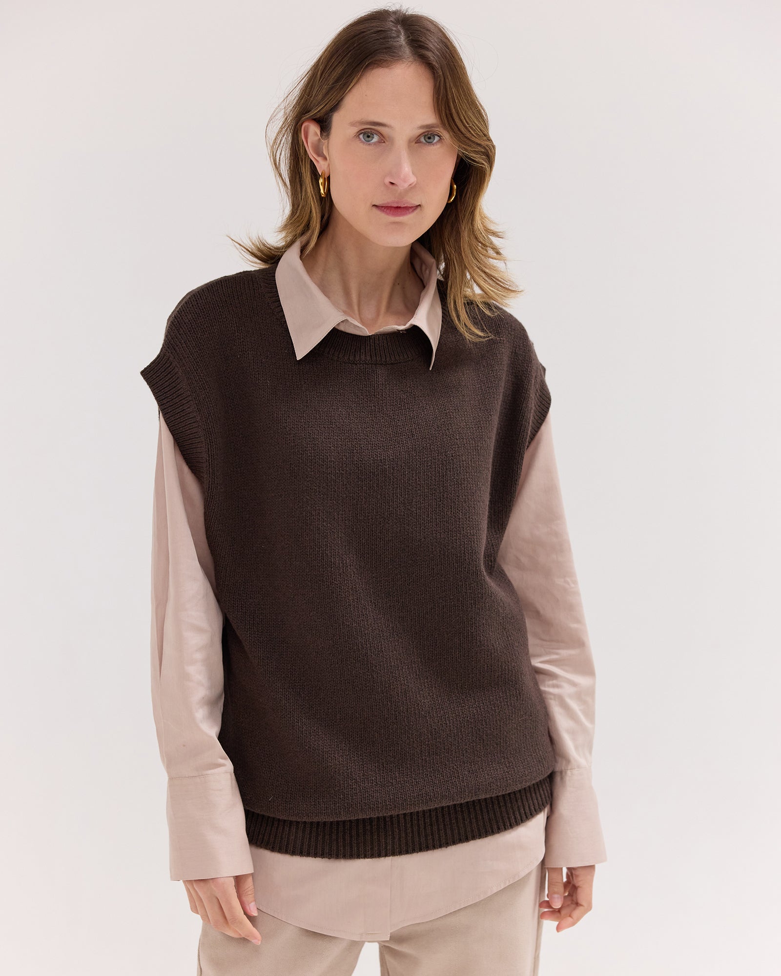 The Crew Neck Vest | Brazil Nut