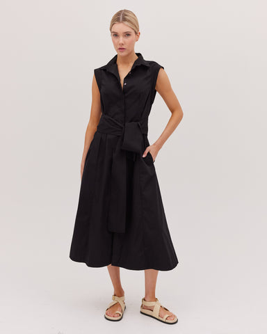 The Tailored Sleeveless Dress | Black