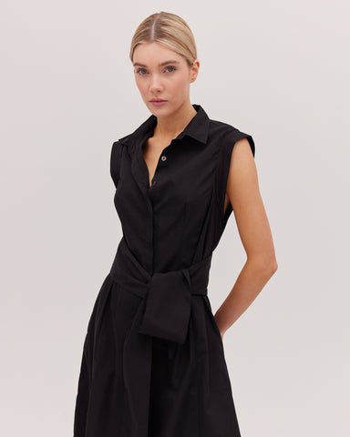 The Tailored Sleeveless Dress | Black