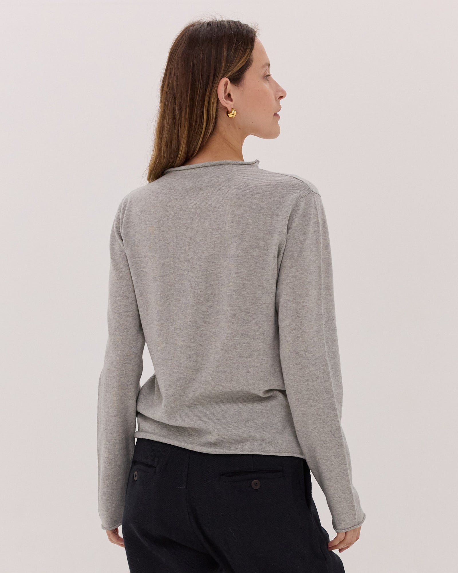 The Funnel Neck Top | Earl Grey