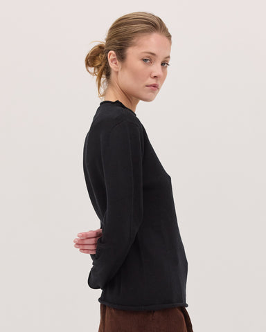 The Funnel Neck Top | Black