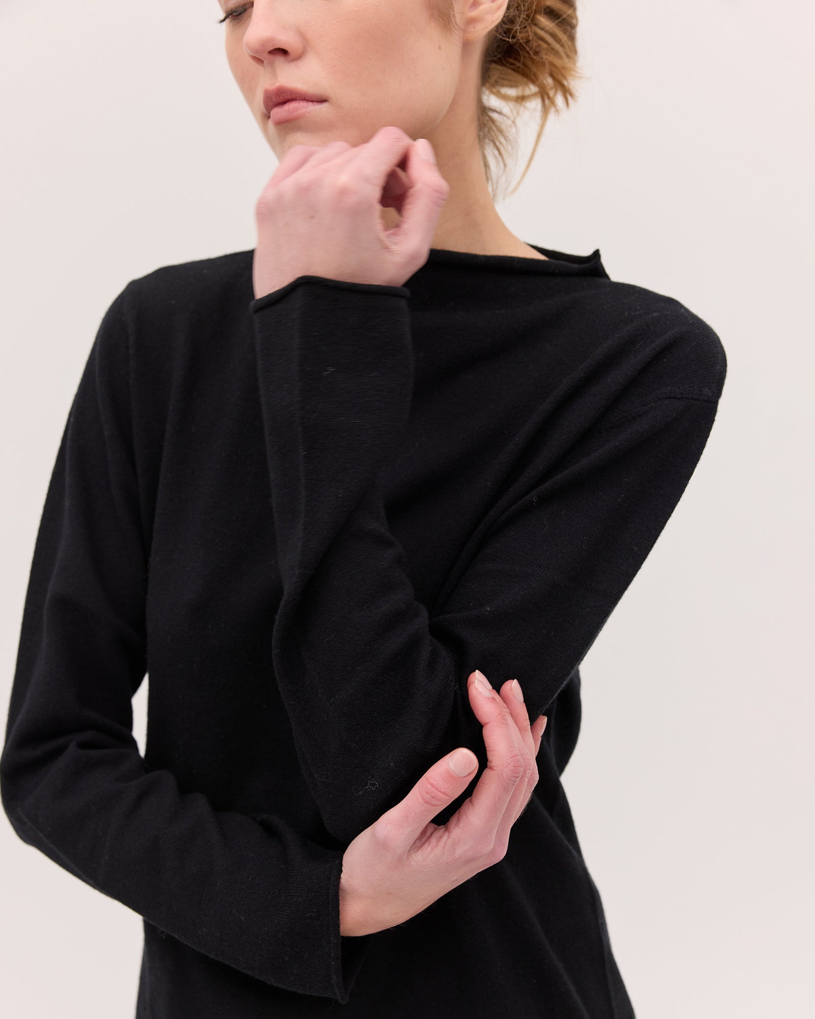 The Funnel Neck Top | Black