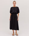 The Shirred Midi Dress | Black