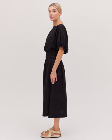 The Shirred Midi Dress | Black