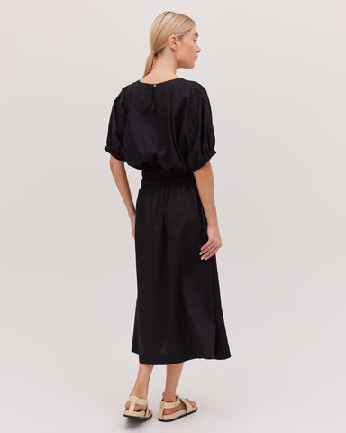 The Shirred Midi Dress | Black