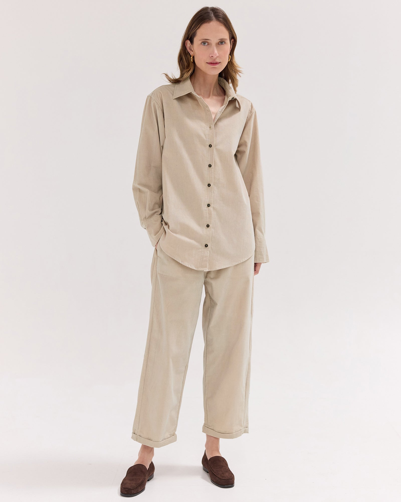 The Corduroy Relaxed Pant | Pebble