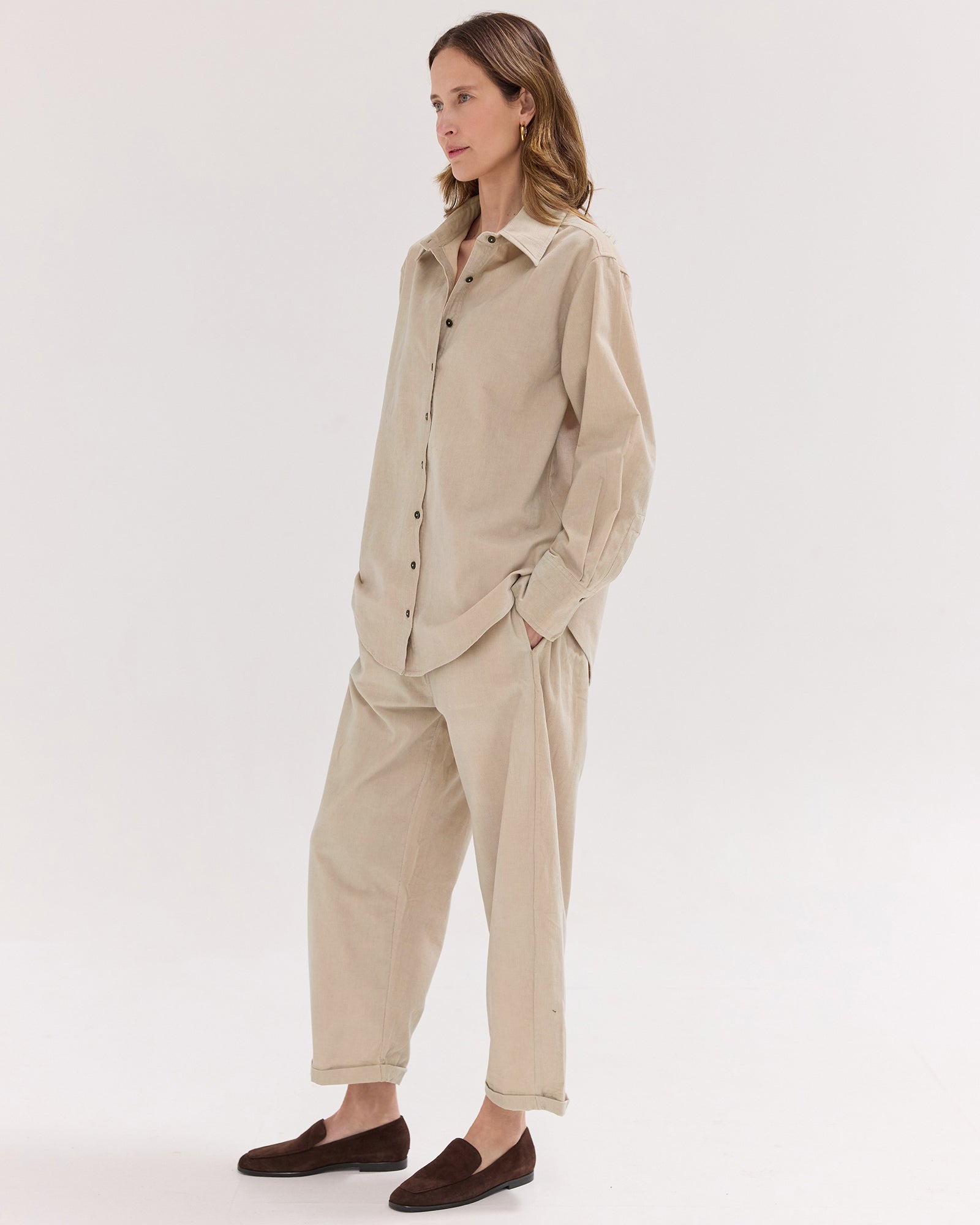 The Corduroy Relaxed Pant | Pebble
