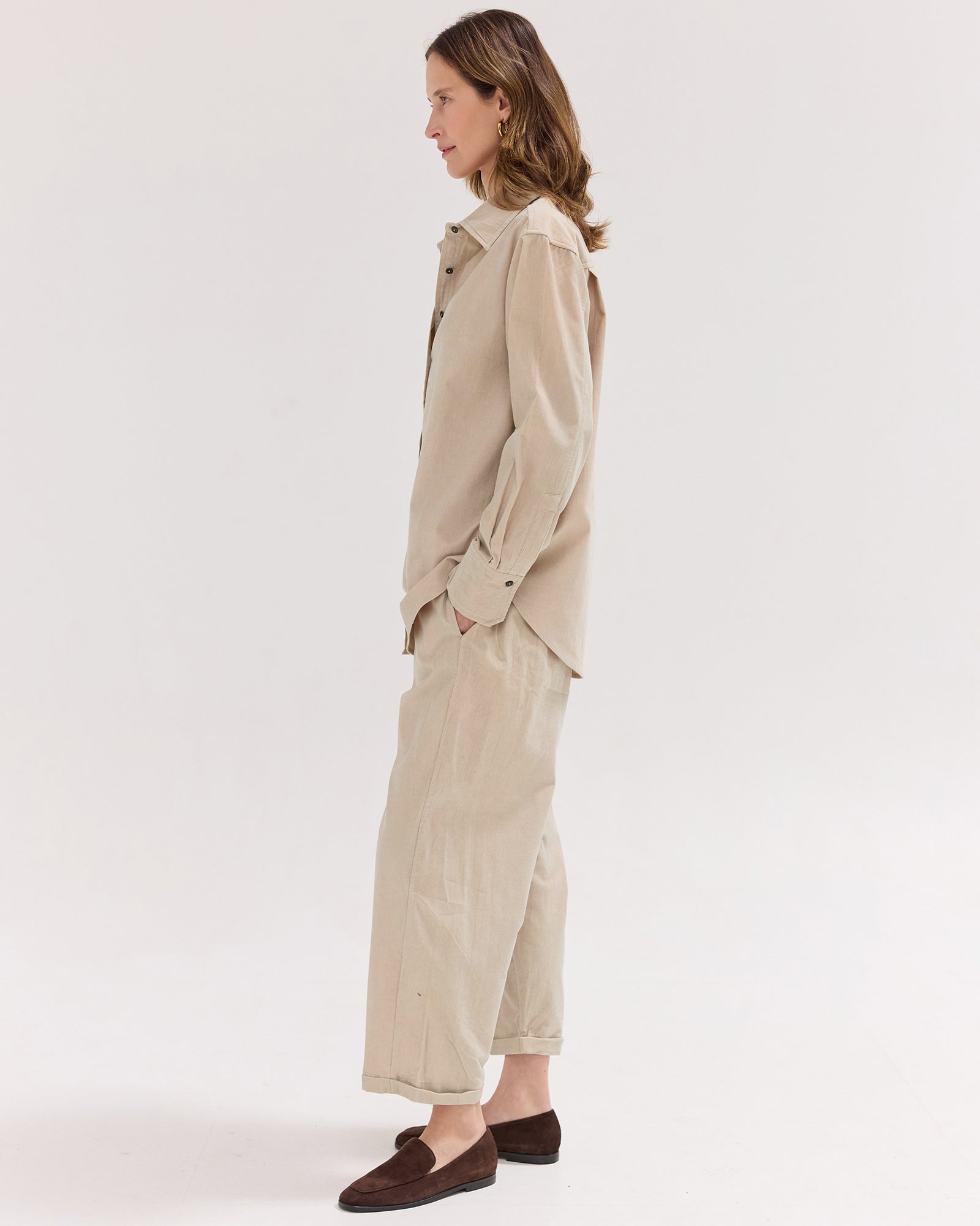 The Corduroy Relaxed Pant | Pebble