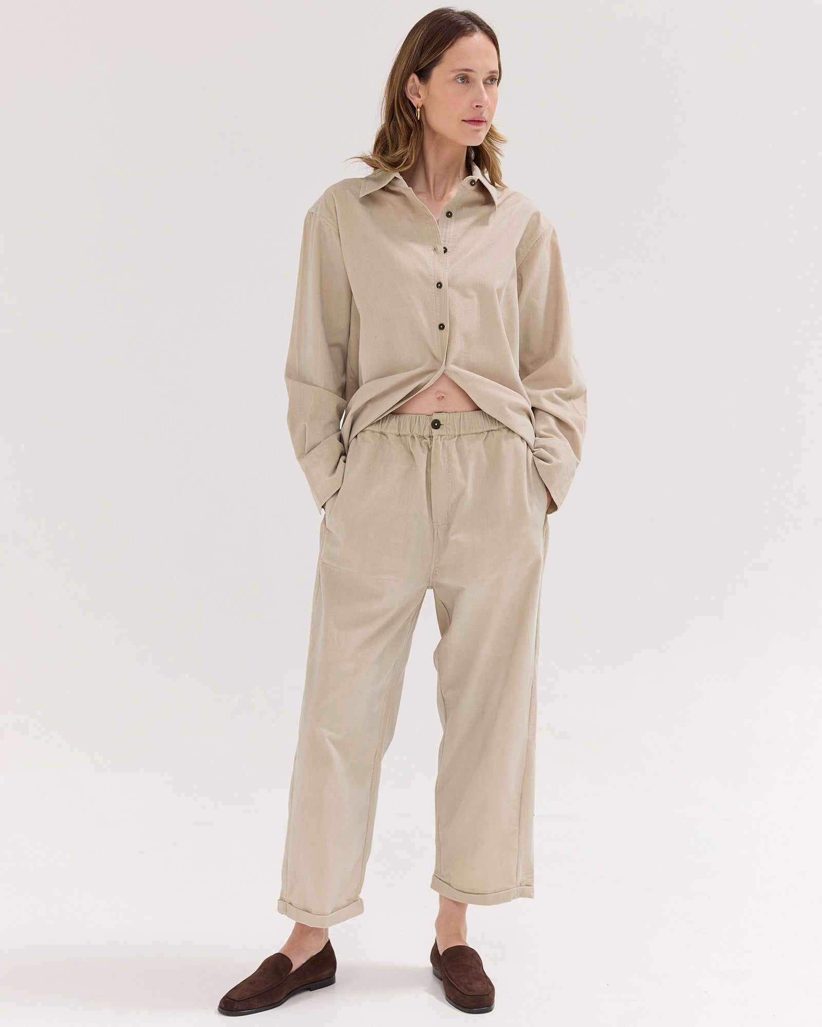 The Corduroy Relaxed Pant | Pebble