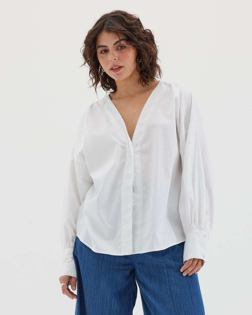 The Giza Billow Sleeve Shirt | White
