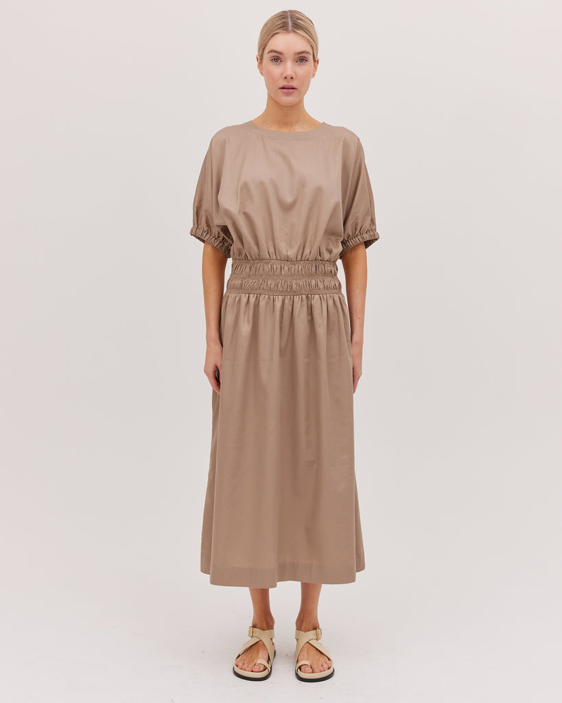 The Shirred Midi Dress | Praline