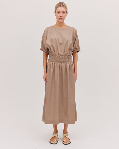 The Shirred Midi Dress | Praline