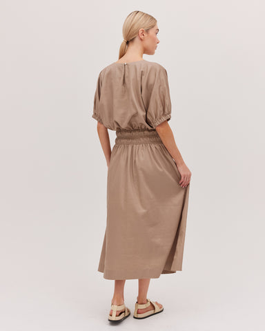 The Shirred Midi Dress | Praline